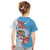 Personalised Fiji Day Kid T Shirt Fijian Tapa Pattern Mix Tagimoucia - Blue Version