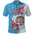 Personalised Fiji Day Polo Shirt Fijian Tapa Pattern Mix Tagimoucia - Blue Version