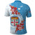 Personalised Fiji Day Polo Shirt Fijian Tapa Pattern Mix Tagimoucia - Blue Version