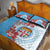 Personalised Fiji Day Quilt Bed Set Fijian Tapa Pattern Mix Tagimoucia - Blue Version