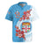 Personalised Fiji Day Rugby Jersey Fijian Tapa Pattern Mix Tagimoucia - Blue Version