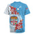 Personalised Fiji Day Rugby Jersey Fijian Tapa Pattern Mix Tagimoucia - Blue Version