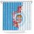 Personalised Fiji Day Shower Curtain Fijian Tapa Pattern Mix Tagimoucia - Blue Version