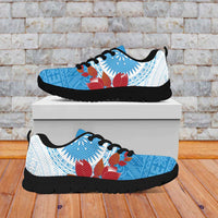 Personalised Fiji Day Sneakers Fijian Tapa Pattern Mix Tagimoucia - Blue Version