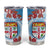 Personalised Fiji Day Tumbler Cup Fijian Tapa Pattern Mix Tagimoucia - Blue Version