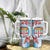 Personalised Fiji Day Tumbler With Handle Fijian Tapa Pattern Mix Tagimoucia - Blue Version