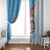 Personalised Fiji Day Window Curtain Fijian Tapa Pattern Mix Tagimoucia - Blue Version