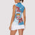 Personalised Fiji Day Women Sleeveless Polo Shirt Fijian Tapa Pattern Mix Tagimoucia - Blue Version