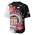 Personalised Fiji Day Baseball Jersey Fijian Tapa Pattern Mix Tagimoucia - Black Version