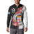 Personalised Fiji Day Button Sweatshirt Fijian Tapa Pattern Mix Tagimoucia - Black Version