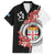 Personalised Fiji Day Family Matching Puletasi and Hawaiian Shirt Fijian Tapa Pattern Mix Tagimoucia - Black Version