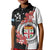 Personalised Fiji Day Kid Polo Shirt Fijian Tapa Pattern Mix Tagimoucia - Black Version