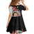 Personalised Fiji Day Kid Short Sleeve Dress Fijian Tapa Pattern Mix Tagimoucia - Black Version