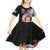 Personalised Fiji Day Kid Short Sleeve Dress Fijian Tapa Pattern Mix Tagimoucia - Black Version