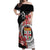 Personalised Fiji Day Off Shoulder Maxi Dress Fijian Tapa Pattern Mix Tagimoucia - Black Version