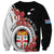 Personalised Fiji Day Sweatshirt Fijian Tapa Pattern Mix Tagimoucia - Black Version