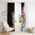 Personalised Fiji Day Window Curtain Fijian Tapa Pattern Mix Tagimoucia - Black Version