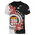 Personalised Fiji Day Women V-Neck T-Shirt Fijian Tapa Pattern Mix Tagimoucia - Black Version