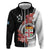 Personalised Fiji Day Zip Hoodie Fijian Tapa Pattern Mix Tagimoucia - Black Version