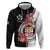 Personalised Fiji Day Zip Hoodie Fijian Tapa Pattern Mix Tagimoucia - Black Version