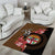 Personalised Fiji Day Area Rug Fijian Tapa Pattern Mix Tagimoucia - Brown Version