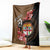 Personalised Fiji Day Blanket Fijian Tapa Pattern Mix Tagimoucia - Brown Version