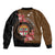 Personalised Fiji Day Bomber Jacket Fijian Tapa Pattern Mix Tagimoucia - Brown Version