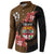 Personalised Fiji Day Button Sweatshirt Fijian Tapa Pattern Mix Tagimoucia - Brown Version