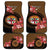 Personalised Fiji Day Car Mats Fijian Tapa Pattern Mix Tagimoucia - Brown Version