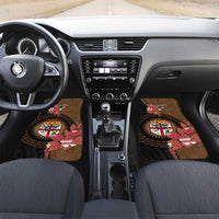 Personalised Fiji Day Car Mats Fijian Tapa Pattern Mix Tagimoucia - Brown Version