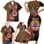 Personalised Fiji Day Family Matching Short Sleeve Bodycon Dress and Hawaiian Shirt Fijian Tapa Pattern Mix Tagimoucia - Brown Version