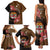 Personalised Fiji Day Family Matching Tank Maxi Dress and Hawaiian Shirt Fijian Tapa Pattern Mix Tagimoucia - Brown Version