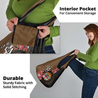 Personalised Fiji Day Grocery Bag Fijian Tapa Pattern Mix Tagimoucia - Brown Version