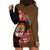 Personalised Fiji Day Hoodie Dress Fijian Tapa Pattern Mix Tagimoucia - Brown Version