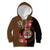 Personalised Fiji Day Kid Hoodie Fijian Tapa Pattern Mix Tagimoucia - Brown Version