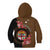 Personalised Fiji Day Kid Hoodie Fijian Tapa Pattern Mix Tagimoucia - Brown Version