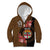 Personalised Fiji Day Kid Hoodie Fijian Tapa Pattern Mix Tagimoucia - Brown Version