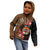 Personalised Fiji Day Kid Hoodie Fijian Tapa Pattern Mix Tagimoucia - Brown Version