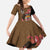 Personalised Fiji Day Kid Short Sleeve Dress Fijian Tapa Pattern Mix Tagimoucia - Brown Version