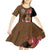 Personalised Fiji Day Kid Short Sleeve Dress Fijian Tapa Pattern Mix Tagimoucia - Brown Version