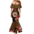 Personalised Fiji Day Mermaid Dress Fijian Tapa Pattern Mix Tagimoucia - Brown Version