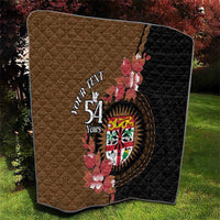 Personalised Fiji Day Quilt Fijian Tapa Pattern Mix Tagimoucia - Brown Version