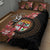 Personalised Fiji Day Quilt Bed Set Fijian Tapa Pattern Mix Tagimoucia - Brown Version