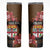 Personalised Fiji Day Skinny Tumbler Fijian Tapa Pattern Mix Tagimoucia - Brown Version