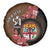 Personalised Fiji Day Spare Tire Cover Fijian Tapa Pattern Mix Tagimoucia - Brown Version