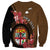 Personalised Fiji Day Sweatshirt Fijian Tapa Pattern Mix Tagimoucia - Brown Version