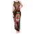 Personalised Fiji Day Tank Maxi Dress Fijian Tapa Pattern Mix Tagimoucia - Brown Version