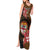 Personalised Fiji Day Tank Maxi Dress Fijian Tapa Pattern Mix Tagimoucia - Brown Version