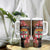 Personalised Fiji Day Tumbler With Handle Fijian Tapa Pattern Mix Tagimoucia - Brown Version