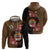 Personalised Fiji Day Zip Hoodie Fijian Tapa Pattern Mix Tagimoucia - Brown Version